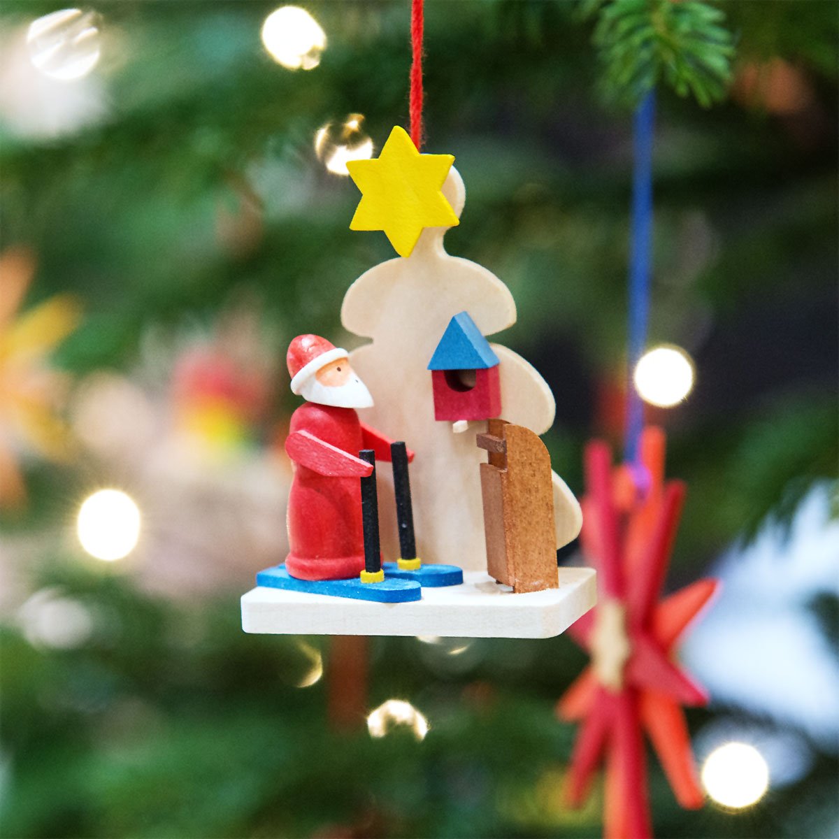 Under the tree with Santa - Train and Heart-Shaped Present - Christmas tree decoration
